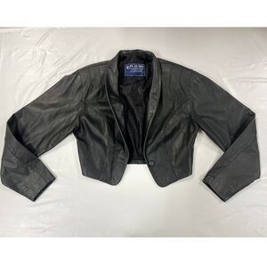 VTG Playboy Cropped Leather Jacket Custom Tailor Song Tan SI Korea‎